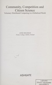 Front cover of Community, Competition and Citizen Science by Anne Holohan