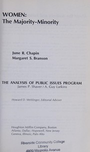 Cover of Women: the majority-minority by June R. Chapin