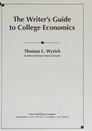 Front cover of The Writer's Guide to College Economics by Thomas L. Wyrick
