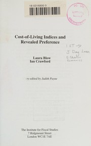 Front cover of Cost-of-living indices and revealed preference by Laura Blow