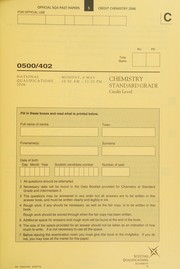 Front cover of Standard Grade, Credit Chemistry 2006-2009 by SQA
