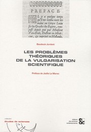 Front cover of Les problèmes théoriques de la vulgarisation scientifique by Baudouin Jurdant
