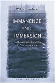 Cover of Immanence and Immersion by Will Schrimshaw