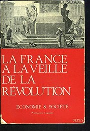 Front cover of La France à la veille de la révolution by Albert Soboul