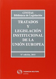 Front cover of Tratados y legislación institucional de la Unión europea by Ricardo Alonso García