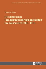 Front cover of Die Deutschen Friedensnobelpreiskandidaten Im Kaiserreich 1901-1918 by Thomas Sirges