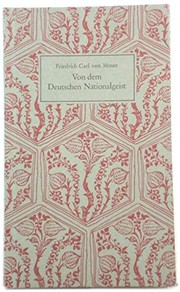 Cover of Von dem deutschen Nationalgeist by Moser, Friedrich Carl Freiherr von