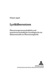 Cover of Lyrikubersetzen by Mirjam Appel