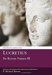 Front cover of De rerum natura III by Titus Lucretius Carus