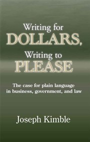 Cover of Writing for dollars, writing to please by Joseph Kimble