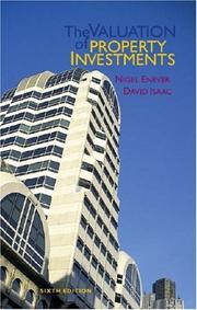 Front cover of Valuation of Property Investments by Nigel Enever