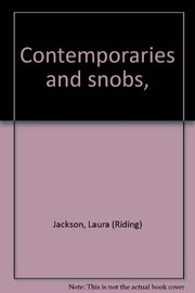 Front cover of Contemporaries and snobs by Laura Riding