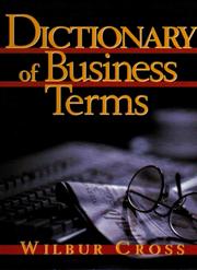 Front cover of Dictionary of business terms by Wilbur Cross