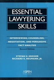 Front cover of Essential lawyering skills by Stefan H. Krieger