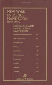 Front cover of New York evidence handbook by Martin, Michael M.