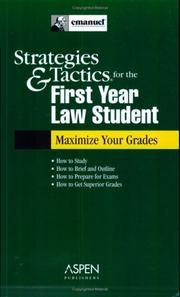 Front cover of Strategies & tactics for the first year law student by Kimm Alayne Walton