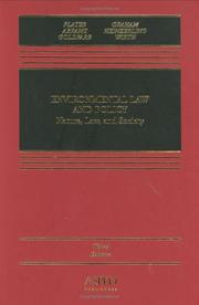 Front cover of Environmental law and policy by Zygmunt J. B. Plater