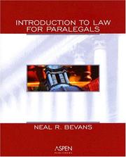 Front cover of Introduction to law for paralegals by Neal R. Bevans