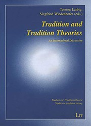 Front cover of Tradition and theories of tradition by Siegfried Wiedenhofer