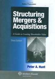 Cover of Structuring Mergers & Acquisitions by Peter A. Hunt