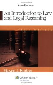 Cover of Introduction to Law & Legal Reasoning by Steven J. Burton