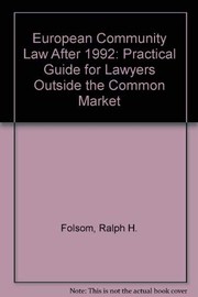 Cover of European Community Law After 1992 by Ralph Haughwout Folsom