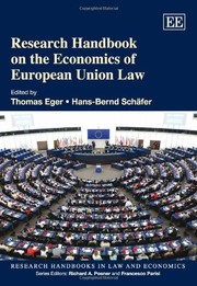 Front cover of Research handbook on the economics of European Union law by Thomas Eger