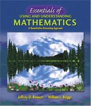 Front cover of Essentials of using and understanding mathematics by Jeffrey O. Bennett