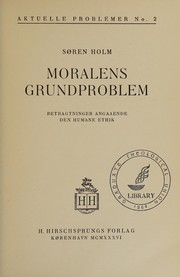 Cover of Moralens grundproblem by Holm, Søren