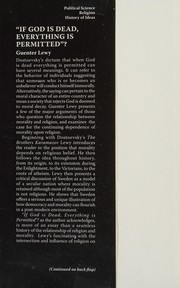 Front cover of If God is dead, everything is permitted? by Guenter Lewy