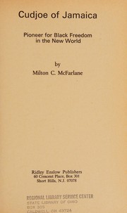 Front cover of Cudjoe of Jamaica by Milton C. McFarlane