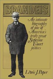 Cover of Brandeis by Lewis J. Paper