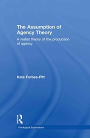 Front cover of The assumption of agency theory by Kate Forbes-Pitt