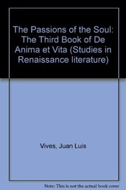 Cover of De anima et vita by Juan Luis Vives