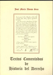 Front cover of Textos comentados de historia del derecho by José María Alonso Seco