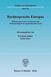 Cover of Rechtssprache Europas by Friedrich Müller