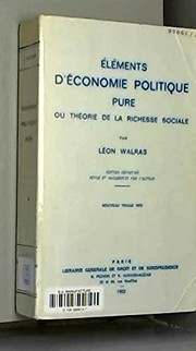 Front cover of Éléments d'économie politique pure by Léon Walras