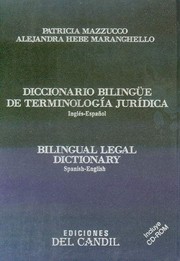 Front cover of Diccionario bilingüe de terminología jurídica by Patricia Mazzucco