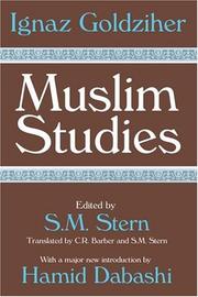 Cover of Muslim Studies by Ignaz Goldziher