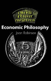 Front cover of Economic philosophy by Robinson, Joan