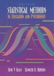 Front cover of Statistical methods in education and psychology by Gene V. Glass