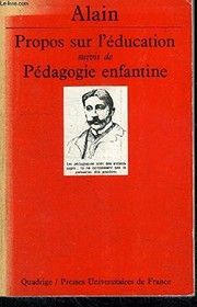 Cover of Propos sur l'éducation by Alain