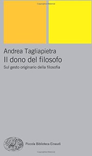 Front cover of Il dono del filosofo by Andrea Tagliapietra