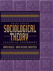 Cover of Sociological theory by David Ashley