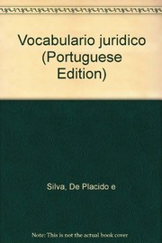 Cover of Vocabulário jurídico by De Plácido e Silva