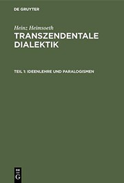 Cover of Ideenlehre und Paralogismen by Heinz Heimsoeth