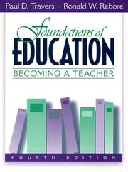 Front cover of Foundations of education by Paul D. Travers