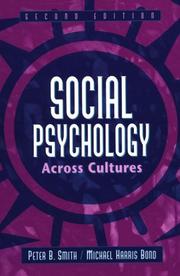 Front cover of Social psychology across cultures by Peter Bevington Smith