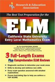 Cover of The best test preparation for the ELM California State University Entry Level Mathematics exam by A. P. C. Sia