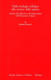 Front cover of Dalla biologia cellulare alle scienze dello spirito by Andrea Orsucci